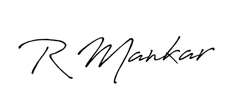 Use a signature maker to create a handwritten signature online. With this signature software, you can design (Antro_Vectra_Bolder) your own signature for name R Mankar. R Mankar signature style 7 images and pictures png