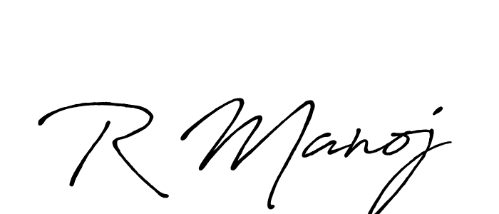 R Manoj stylish signature style. Best Handwritten Sign (Antro_Vectra_Bolder) for my name. Handwritten Signature Collection Ideas for my name R Manoj. R Manoj signature style 7 images and pictures png