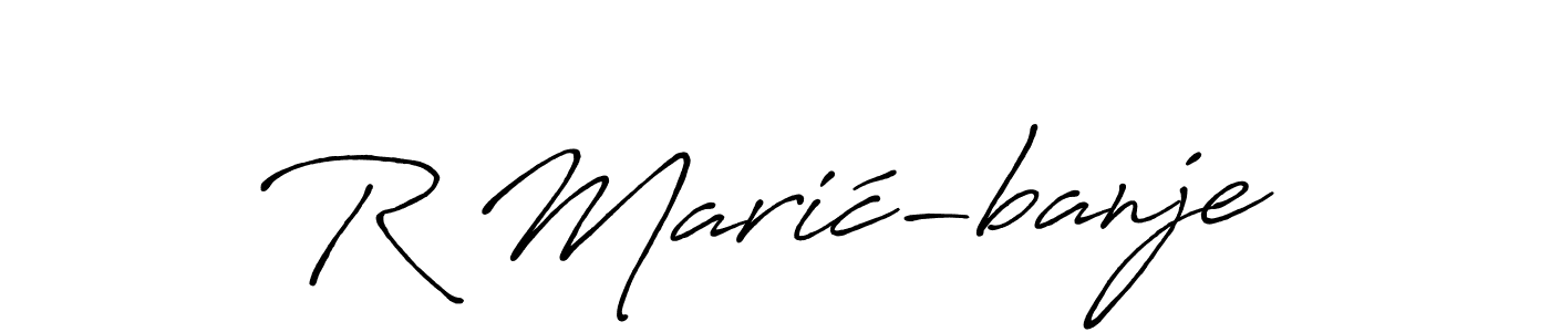 The best way (Antro_Vectra_Bolder) to make a short signature is to pick only two or three words in your name. The name R Marić-banje include a total of six letters. For converting this name. R Marić-banje signature style 7 images and pictures png