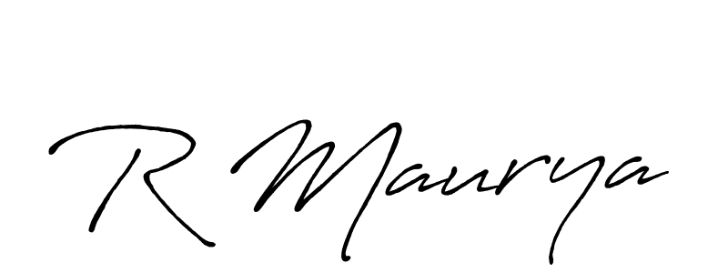 The best way (Antro_Vectra_Bolder) to make a short signature is to pick only two or three words in your name. The name R Maurya include a total of six letters. For converting this name. R Maurya signature style 7 images and pictures png