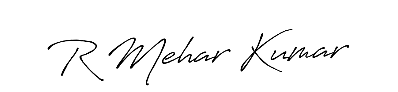 if you are searching for the best signature style for your name R Mehar Kumar. so please give up your signature search. here we have designed multiple signature styles  using Antro_Vectra_Bolder. R Mehar Kumar signature style 7 images and pictures png