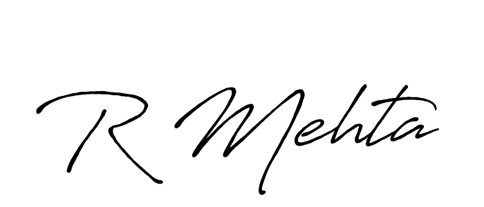 Create a beautiful signature design for name R Mehta. With this signature (Antro_Vectra_Bolder) fonts, you can make a handwritten signature for free. R Mehta signature style 7 images and pictures png