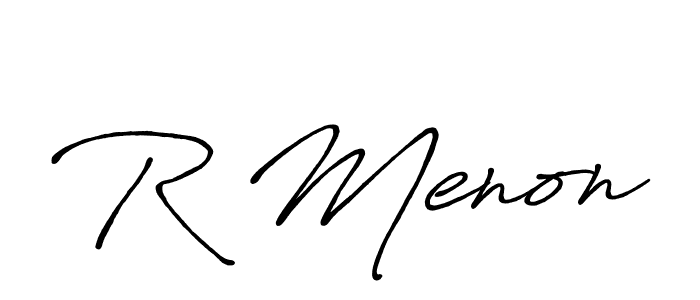 How to make R Menon name signature. Use Antro_Vectra_Bolder style for creating short signs online. This is the latest handwritten sign. R Menon signature style 7 images and pictures png