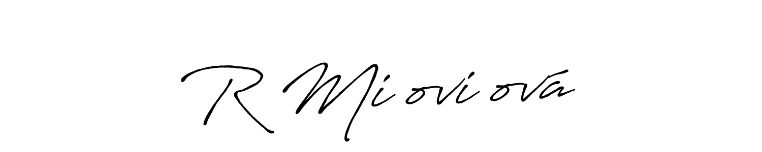 This is the best signature style for the R Mišovičová name. Also you like these signature font (Antro_Vectra_Bolder). Mix name signature. R Mišovičová signature style 7 images and pictures png