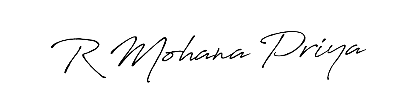Create a beautiful signature design for name R Mohana Priya. With this signature (Antro_Vectra_Bolder) fonts, you can make a handwritten signature for free. R Mohana Priya signature style 7 images and pictures png