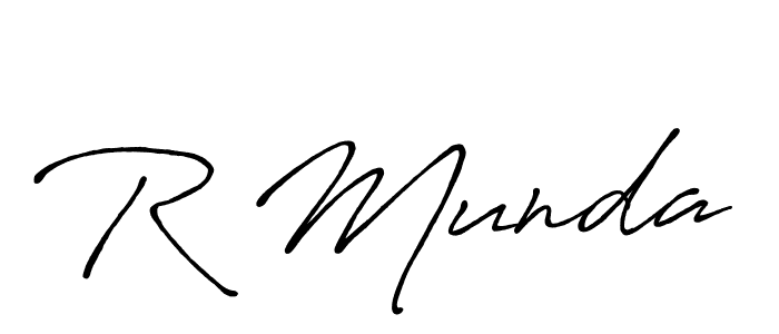 if you are searching for the best signature style for your name R Munda. so please give up your signature search. here we have designed multiple signature styles  using Antro_Vectra_Bolder. R Munda signature style 7 images and pictures png