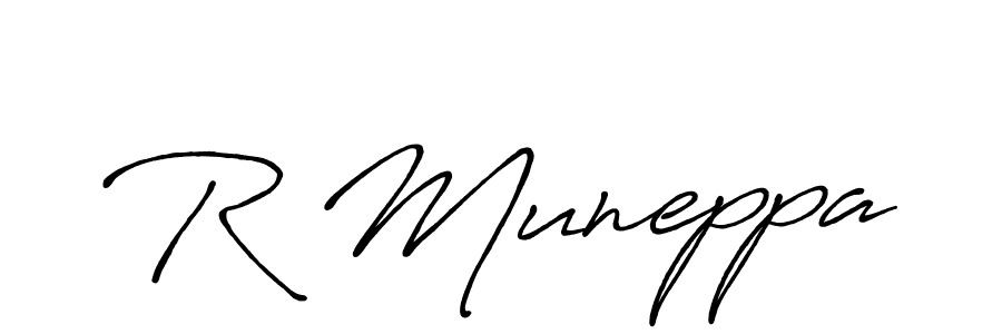 Use a signature maker to create a handwritten signature online. With this signature software, you can design (Antro_Vectra_Bolder) your own signature for name R Muneppa. R Muneppa signature style 7 images and pictures png