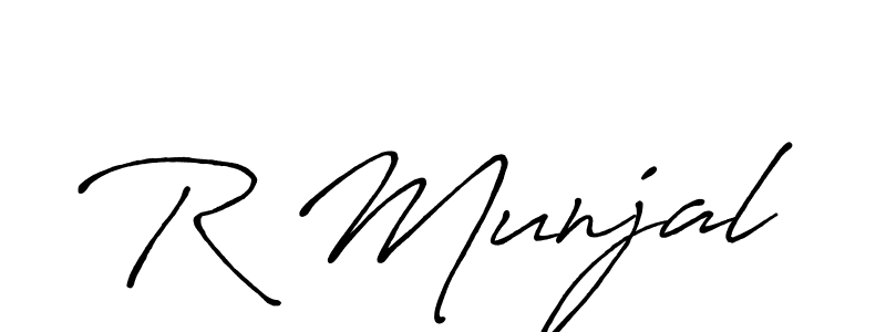 Make a beautiful signature design for name R Munjal. With this signature (Antro_Vectra_Bolder) style, you can create a handwritten signature for free. R Munjal signature style 7 images and pictures png