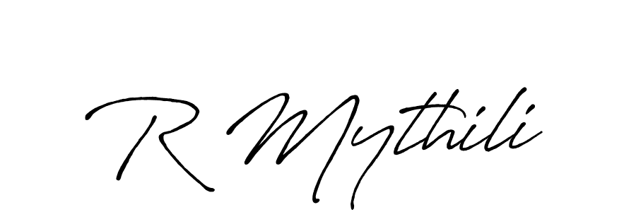 The best way (Antro_Vectra_Bolder) to make a short signature is to pick only two or three words in your name. The name R Mythili include a total of six letters. For converting this name. R Mythili signature style 7 images and pictures png