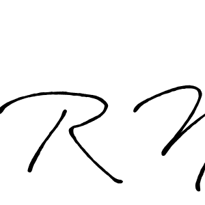 Create a beautiful signature design for name R N. With this signature (Antro_Vectra_Bolder) fonts, you can make a handwritten signature for free. R N signature style 7 images and pictures png
