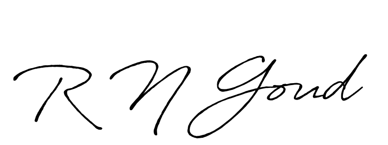 Use a signature maker to create a handwritten signature online. With this signature software, you can design (Antro_Vectra_Bolder) your own signature for name R N Goud. R N Goud signature style 7 images and pictures png