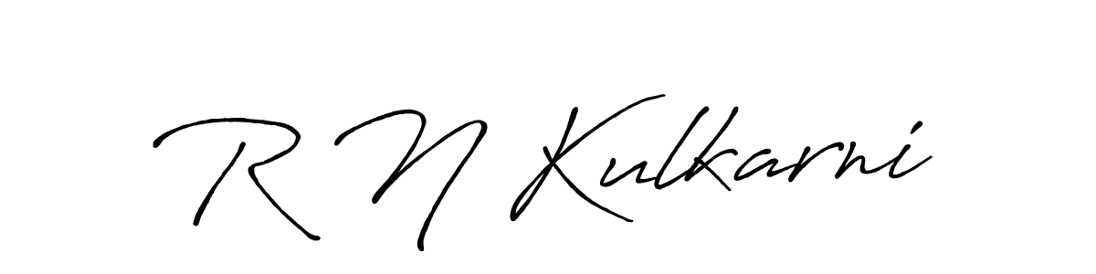 The best way (Antro_Vectra_Bolder) to make a short signature is to pick only two or three words in your name. The name R N Kulkarni include a total of six letters. For converting this name. R N Kulkarni signature style 7 images and pictures png