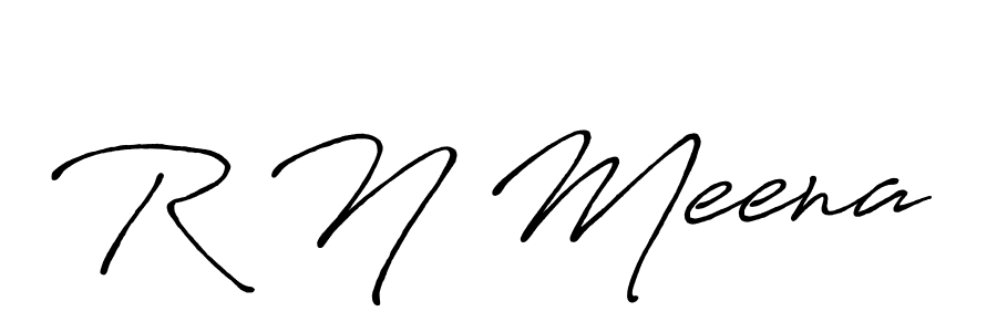 How to make R N Meena name signature. Use Antro_Vectra_Bolder style for creating short signs online. This is the latest handwritten sign. R N Meena signature style 7 images and pictures png