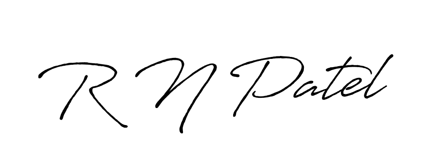 Design your own signature with our free online signature maker. With this signature software, you can create a handwritten (Antro_Vectra_Bolder) signature for name R N Patel. R N Patel signature style 7 images and pictures png