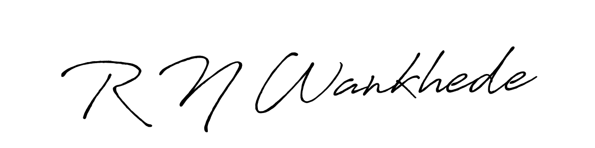 Also we have R N Wankhede name is the best signature style. Create professional handwritten signature collection using Antro_Vectra_Bolder autograph style. R N Wankhede signature style 7 images and pictures png