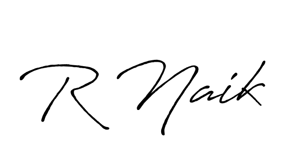 Design your own signature with our free online signature maker. With this signature software, you can create a handwritten (Antro_Vectra_Bolder) signature for name R Naik. R Naik signature style 7 images and pictures png