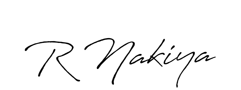 if you are searching for the best signature style for your name R Nakiya. so please give up your signature search. here we have designed multiple signature styles  using Antro_Vectra_Bolder. R Nakiya signature style 7 images and pictures png
