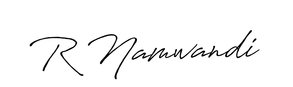 if you are searching for the best signature style for your name R Namwandi. so please give up your signature search. here we have designed multiple signature styles  using Antro_Vectra_Bolder. R Namwandi signature style 7 images and pictures png