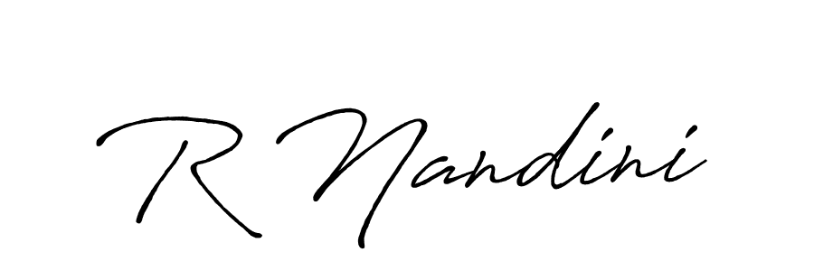 The best way (Antro_Vectra_Bolder) to make a short signature is to pick only two or three words in your name. The name R Nandini include a total of six letters. For converting this name. R Nandini signature style 7 images and pictures png