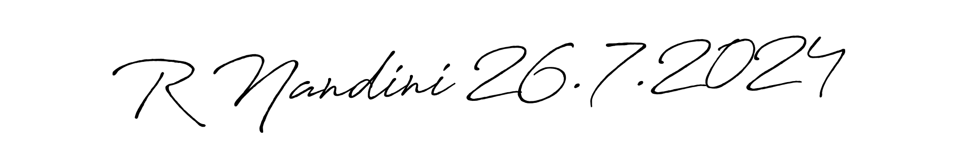 How to make R Nandini 26.7.2024 signature? Antro_Vectra_Bolder is a professional autograph style. Create handwritten signature for R Nandini 26.7.2024 name. R Nandini 26.7.2024 signature style 7 images and pictures png