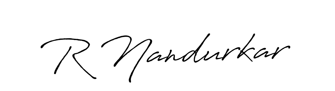 Create a beautiful signature design for name R Nandurkar. With this signature (Antro_Vectra_Bolder) fonts, you can make a handwritten signature for free. R Nandurkar signature style 7 images and pictures png