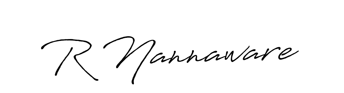 R Nannaware stylish signature style. Best Handwritten Sign (Antro_Vectra_Bolder) for my name. Handwritten Signature Collection Ideas for my name R Nannaware. R Nannaware signature style 7 images and pictures png