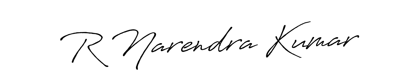 The best way (Antro_Vectra_Bolder) to make a short signature is to pick only two or three words in your name. The name R Narendra Kumar include a total of six letters. For converting this name. R Narendra Kumar signature style 7 images and pictures png