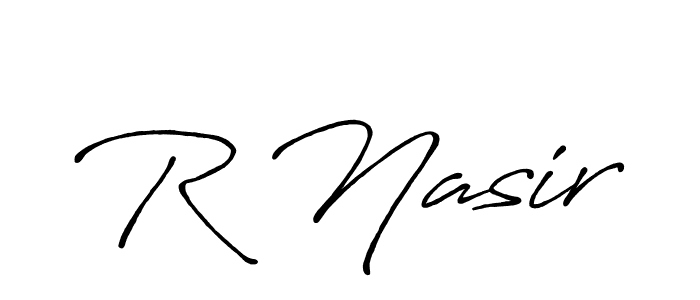 Design your own signature with our free online signature maker. With this signature software, you can create a handwritten (Antro_Vectra_Bolder) signature for name R Nasir. R Nasir signature style 7 images and pictures png