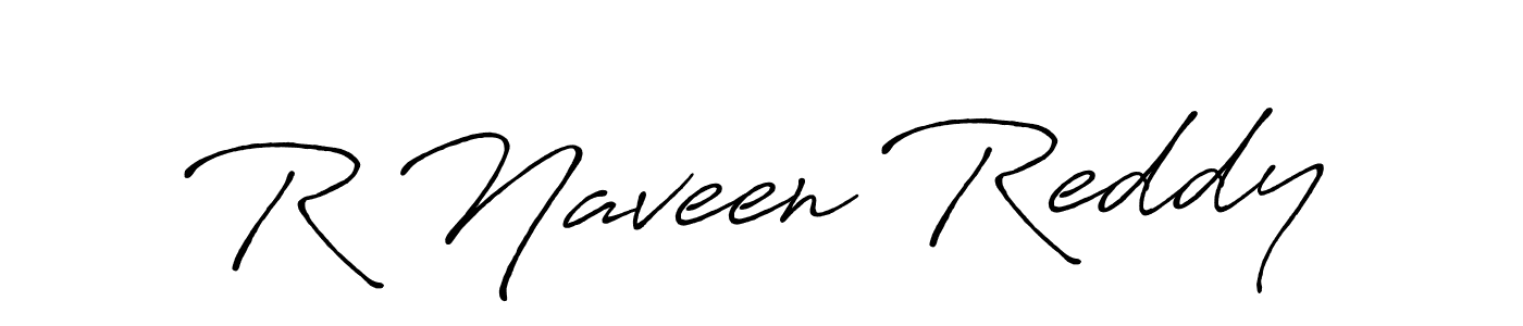 Create a beautiful signature design for name R Naveen Reddy. With this signature (Antro_Vectra_Bolder) fonts, you can make a handwritten signature for free. R Naveen Reddy signature style 7 images and pictures png