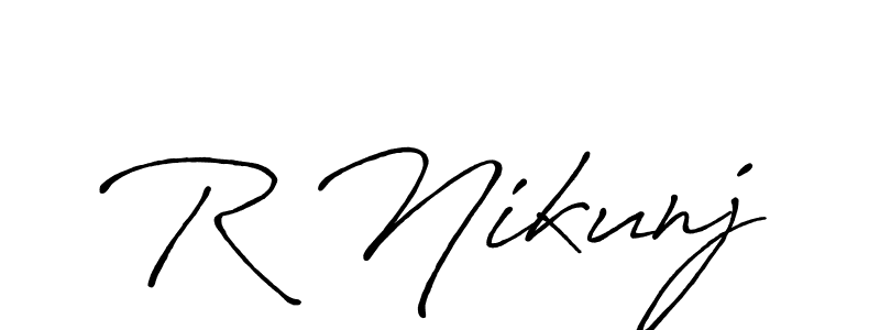 Make a beautiful signature design for name R Nikunj. Use this online signature maker to create a handwritten signature for free. R Nikunj signature style 7 images and pictures png