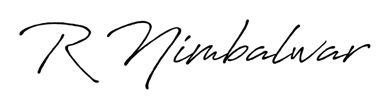 Master the art of signing with R Nimbalwar written in fluent Antro_Vectra_Bolder script. A great template to practice and refine your handwriting. R Nimbalwar signature style 7 images and pictures png