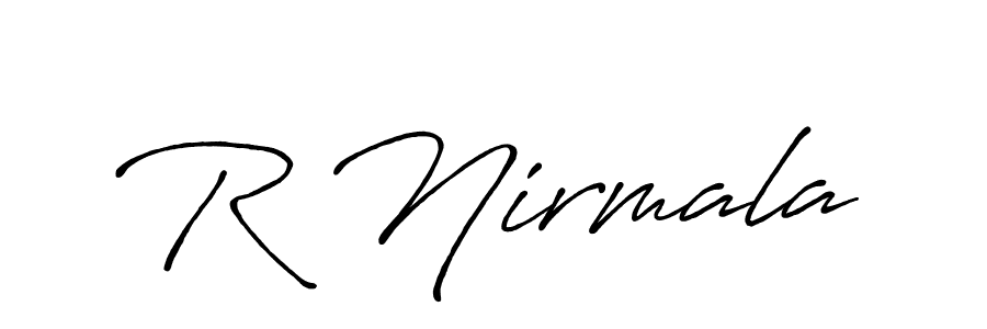 Make a beautiful signature design for name R Nirmala. With this signature (Antro_Vectra_Bolder) style, you can create a handwritten signature for free. R Nirmala signature style 7 images and pictures png