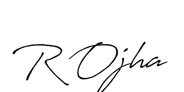 R Ojha stylish signature style. Best Handwritten Sign (Antro_Vectra_Bolder) for my name. Handwritten Signature Collection Ideas for my name R Ojha. R Ojha signature style 7 images and pictures png