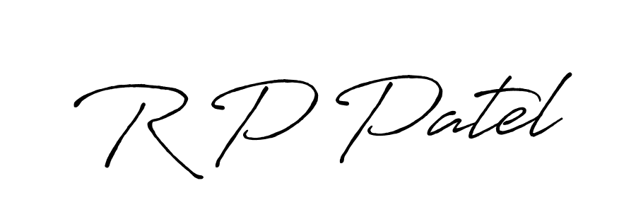 Also You can easily find your signature by using the search form. We will create R P Patel name handwritten signature images for you free of cost using Antro_Vectra_Bolder sign style. R P Patel signature style 7 images and pictures png