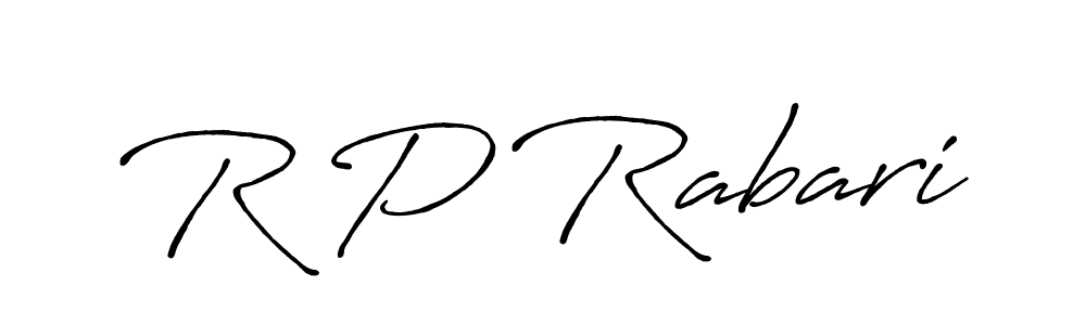 R P Rabari stylish signature style. Best Handwritten Sign (Antro_Vectra_Bolder) for my name. Handwritten Signature Collection Ideas for my name R P Rabari. R P Rabari signature style 7 images and pictures png