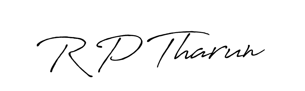 Create a beautiful signature design for name R P Tharun. With this signature (Antro_Vectra_Bolder) fonts, you can make a handwritten signature for free. R P Tharun signature style 7 images and pictures png