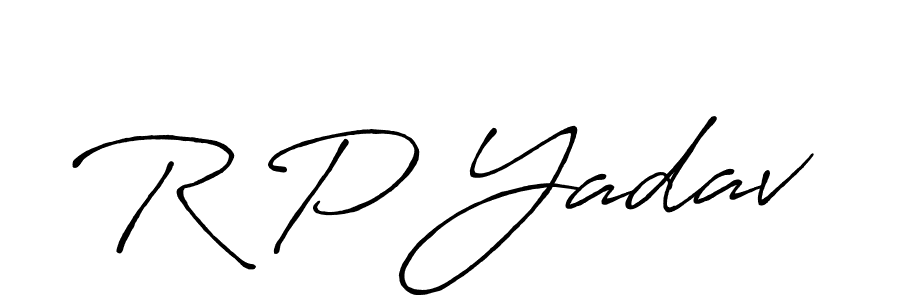 Make a beautiful signature design for name R P Yadav. With this signature (Antro_Vectra_Bolder) style, you can create a handwritten signature for free. R P Yadav signature style 7 images and pictures png