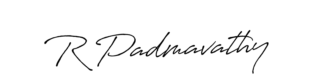 Make a beautiful signature design for name R Padmavathy. With this signature (Antro_Vectra_Bolder) style, you can create a handwritten signature for free. R Padmavathy signature style 7 images and pictures png