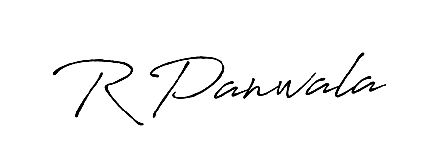 The best way (Antro_Vectra_Bolder) to make a short signature is to pick only two or three words in your name. The name R Panwala include a total of six letters. For converting this name. R Panwala signature style 7 images and pictures png