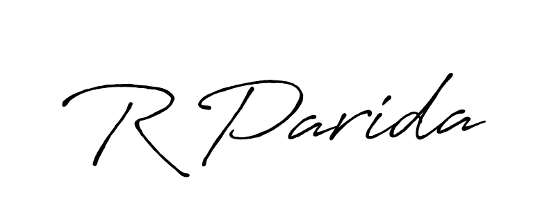 Similarly Antro_Vectra_Bolder is the best handwritten signature design. Signature creator online .You can use it as an online autograph creator for name R Parida. R Parida signature style 7 images and pictures png