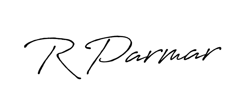 The best way (Antro_Vectra_Bolder) to make a short signature is to pick only two or three words in your name. The name R Parmar include a total of six letters. For converting this name. R Parmar signature style 7 images and pictures png