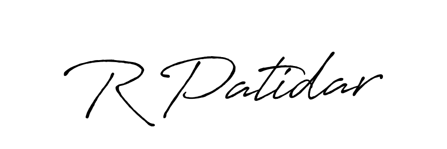 The best way (Antro_Vectra_Bolder) to make a short signature is to pick only two or three words in your name. The name R Patidar include a total of six letters. For converting this name. R Patidar signature style 7 images and pictures png