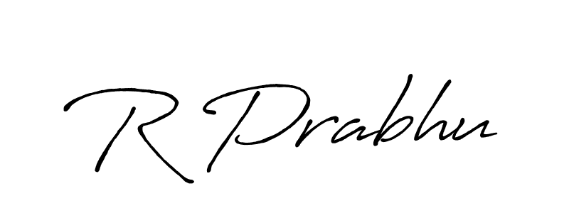 Use a signature maker to create a handwritten signature online. With this signature software, you can design (Antro_Vectra_Bolder) your own signature for name R Prabhu. R Prabhu signature style 7 images and pictures png