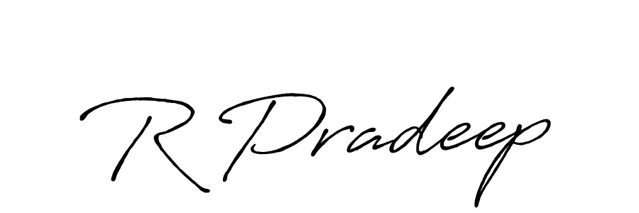 Use a signature maker to create a handwritten signature online. With this signature software, you can design (Antro_Vectra_Bolder) your own signature for name R Pradeep. R Pradeep signature style 7 images and pictures png