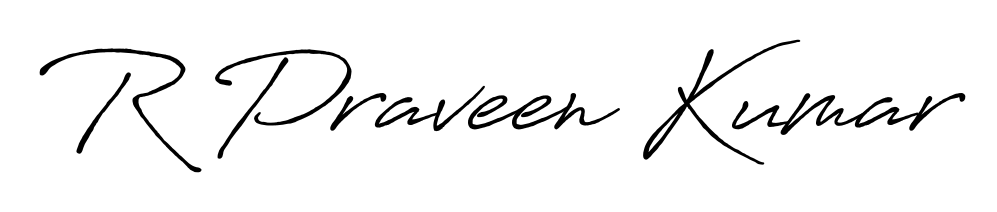 The Antro_Vectra_Bolder font gives name R Praveen Kumar a signature that looks effortless yet distinguished. Download high-res PNG instantly. R Praveen Kumar signature style 7 images and pictures png