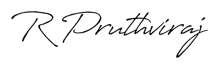 The Antro_Vectra_Bolder lettering style adds unique flourish to name R Pruthviraj. Stand out with a custom digital autograph made in seconds. R Pruthviraj signature style 7 images and pictures png