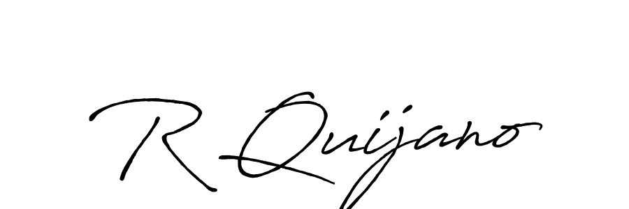 R Quijano stylish signature style. Best Handwritten Sign (Antro_Vectra_Bolder) for my name. Handwritten Signature Collection Ideas for my name R Quijano. R Quijano signature style 7 images and pictures png