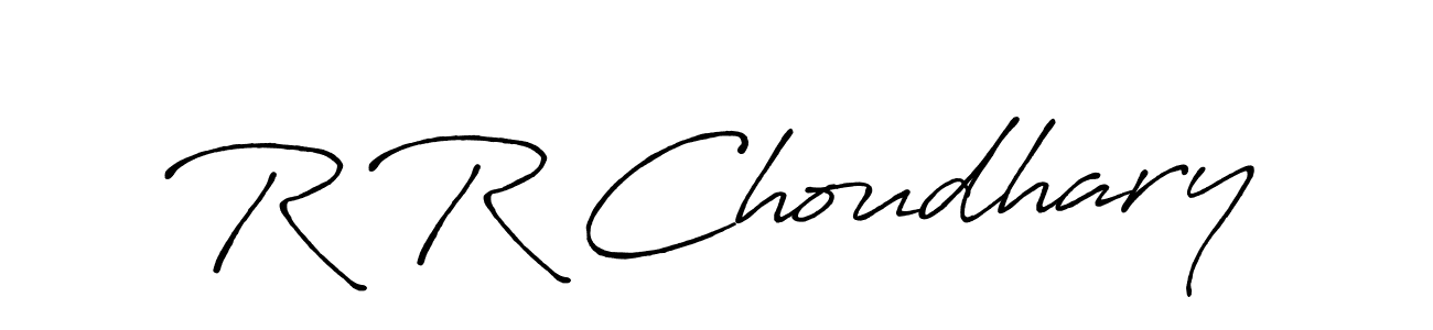 Create a beautiful signature design for name R R Choudhary. With this signature (Antro_Vectra_Bolder) fonts, you can make a handwritten signature for free. R R Choudhary signature style 7 images and pictures png