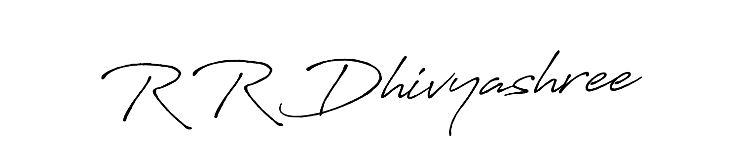 Make a beautiful signature design for name R R Dhivyashree. With this signature (Antro_Vectra_Bolder) style, you can create a handwritten signature for free. R R Dhivyashree signature style 7 images and pictures png