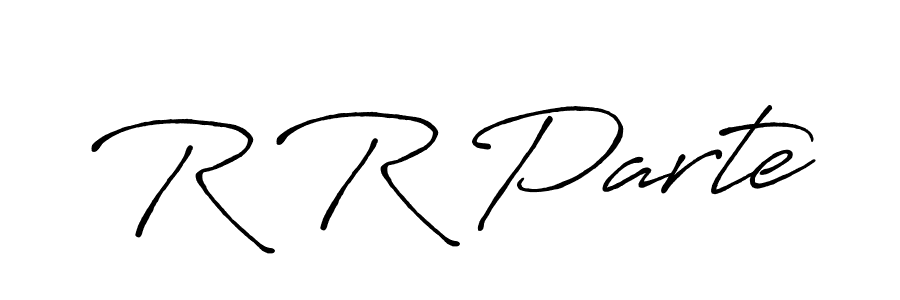 Use a signature maker to create a handwritten signature online. With this signature software, you can design (Antro_Vectra_Bolder) your own signature for name R R Parte. R R Parte signature style 7 images and pictures png